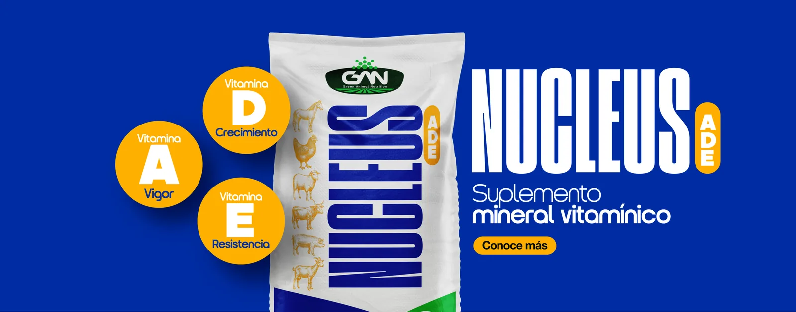 Nucleus ADE — Suplemento mineral vitamínico multiespecie